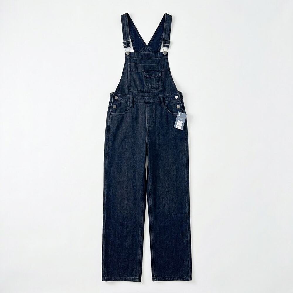 Universal Thread Relaxed Wide Leg Denim Overalls Black 100% Cotton Womens 00